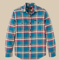 Vintage Flannel Work Shirt- Blue/Gray/Multi Plaid
