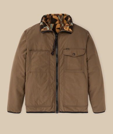 Reversible Pile Fleece Jacket- Brown/Night Camp