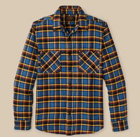 The Rangeland Flannel Long Sleeve Shirt- Blue/Yellow/Multi Plaid