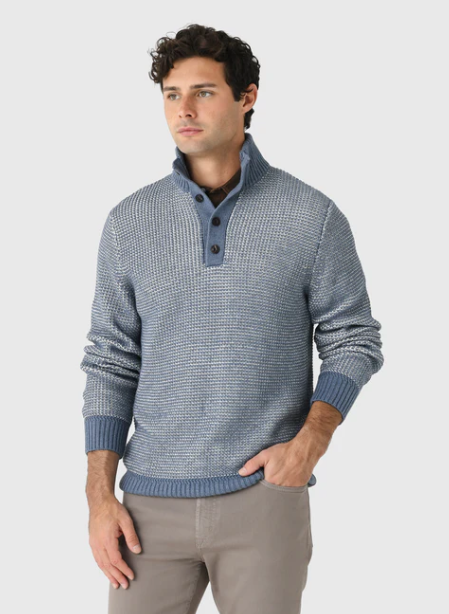 Quarter Button Sweater- Port Huron