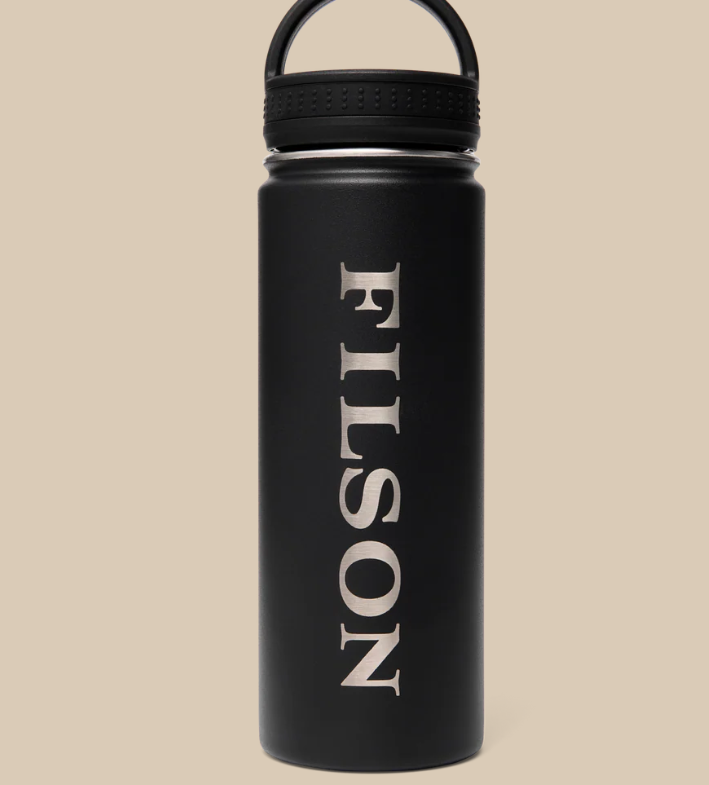 Metal Water Bottle- Black/Logo