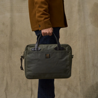 Tin Cloth Compact Briefcase - Otter Green