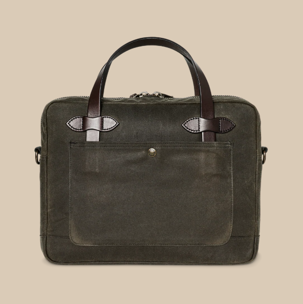 Tin Cloth Compact Briefcase - Otter Green