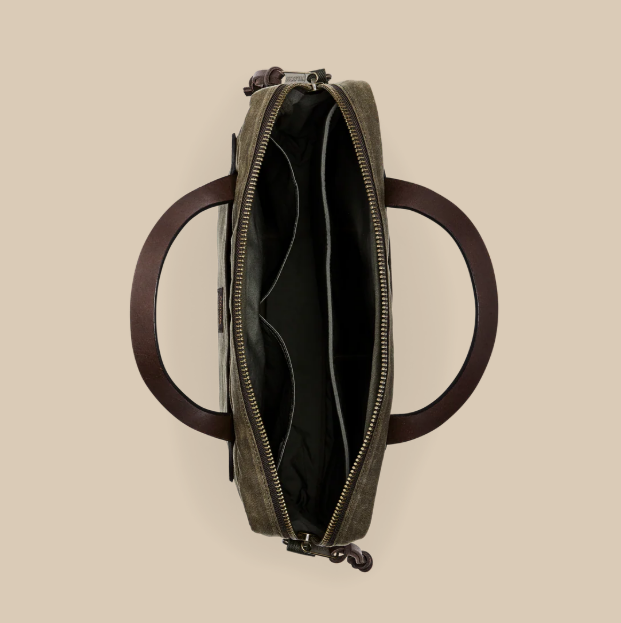 Tin Cloth Compact Briefcase - Otter Green