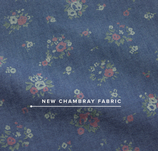 H Bar B Snapshirt- Bouquets/Washed Indigo