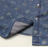 H Bar B Snapshirt- Bouquets/Washed Indigo