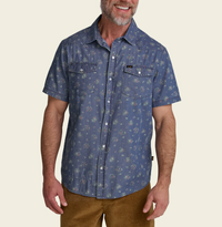 H Bar B Snapshirt- Bouquets/Washed Indigo