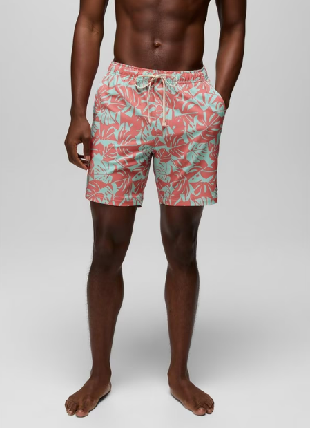 La Jolla Lined Short- Sea Glass Monstera