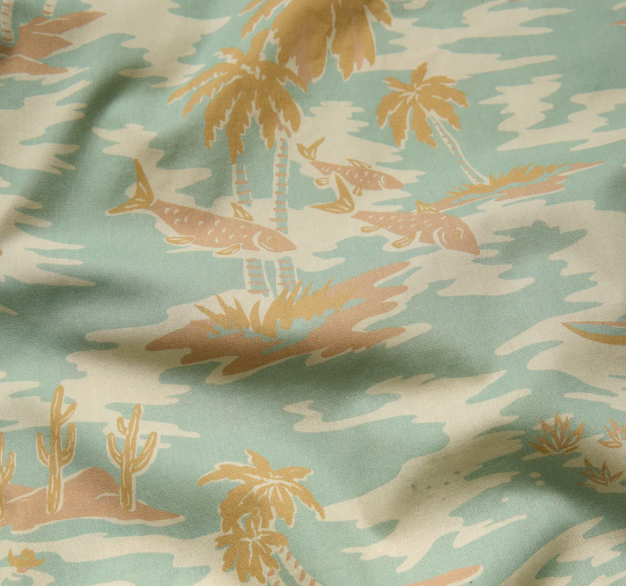 H Bar B Snapshirt- Dreamland/Seafoam