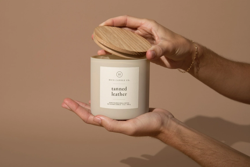 Tanned Leather Candle 14oz
