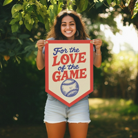 For the Love of the Game Camp Flag- Red