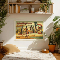Greetings from Texas State Postcard Felt Banner