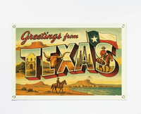 Greetings from Texas State Postcard Felt Banner