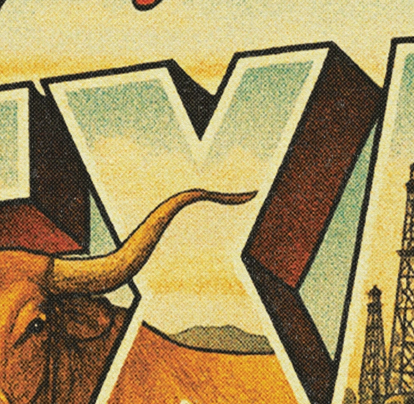 Greetings from Texas State Postcard Felt Banner