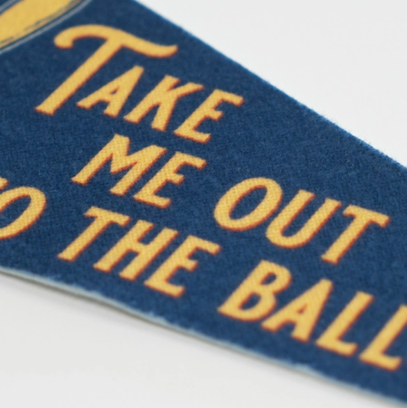 Take Me Out To the Ballgame Pennant- Blue