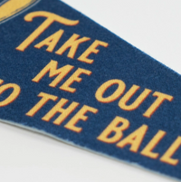 Take Me Out To the Ballgame Pennant- Blue