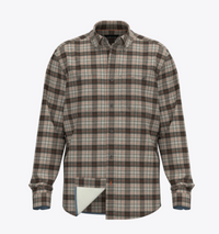 Flat Creek Tech Flannel- Mushroom/Ember Plaid