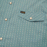 H Bar B Short Sleeve Snapshirt- Power Lines/Smoke Blue