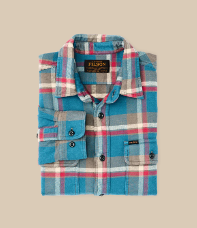 Vintage Flannel Work Shirt- Blue/Gray/Multi Plaid