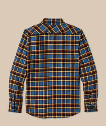 The Rangeland Flannel Long Sleeve Shirt- Blue/Yellow/Multi Plaid