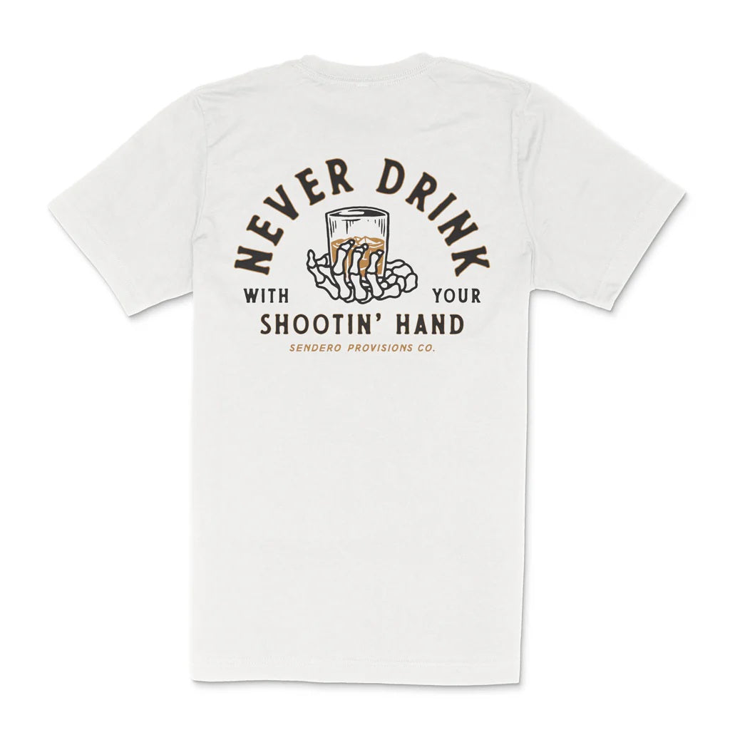 Shootin' Hand T-Shirt- Vintage white