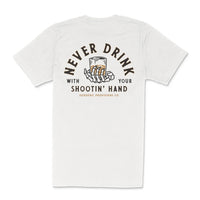 Shootin' Hand T-Shirt- Vintage white