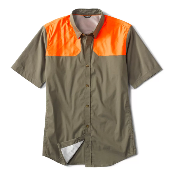 Featherweight Short Sleeve Shooting Shirt- Dusty Olive/Blaze