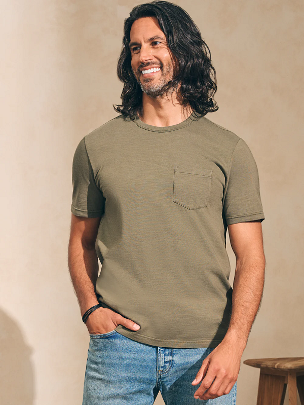 Sun Washed Pocket Tee - Olive