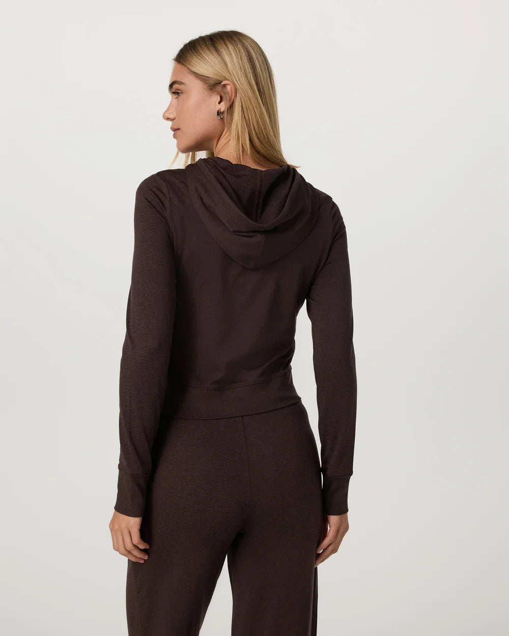 Women's Halo Mini Full Zip Hoodie - Java Heather