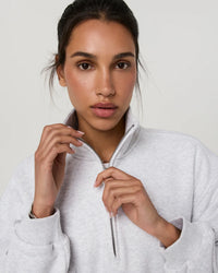 Women's Restore Oversized Half Zip - Pale Grey Heather