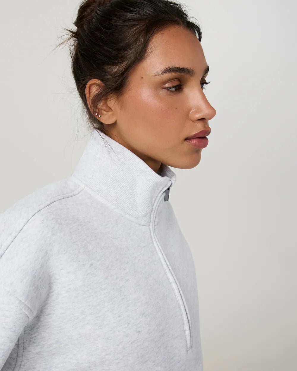Women's Restore Oversized Half Zip - Pale Grey Heather