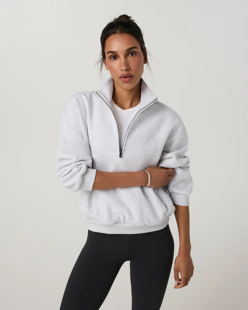 Women's Restore Oversized Half Zip - Pale Grey Heather