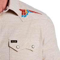 Crosscut Deluxe Long Sleeve Shirt- Parrot Patrol: Dune Chambray