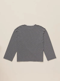 Sunwashed Long Sleeve  Retro Tee - Inkwell Stripe