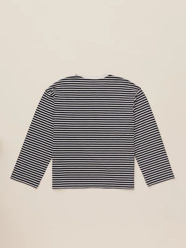 Sunwashed Long Sleeve  Retro Tee - Inkwell Stripe