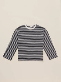 Sunwashed Long Sleeve  Retro Tee - Inkwell Stripe