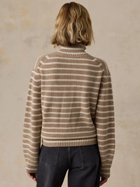 Women's Northshore Quarter Zip - Oatmeal Stripe