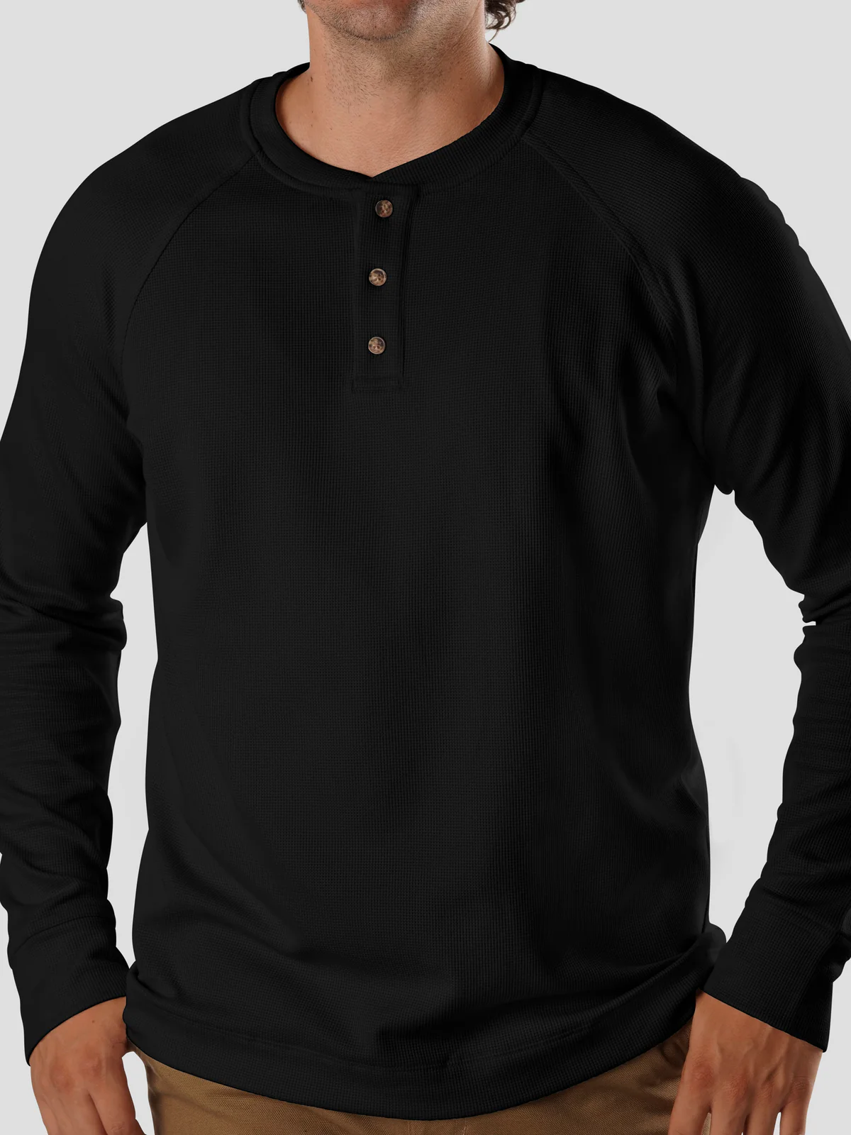 Men's Hill Country TurboDry Henley- Black