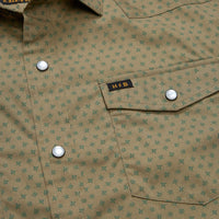 H Bar B Short Sleeve Snapshirt- Lockhart Floral: Olive