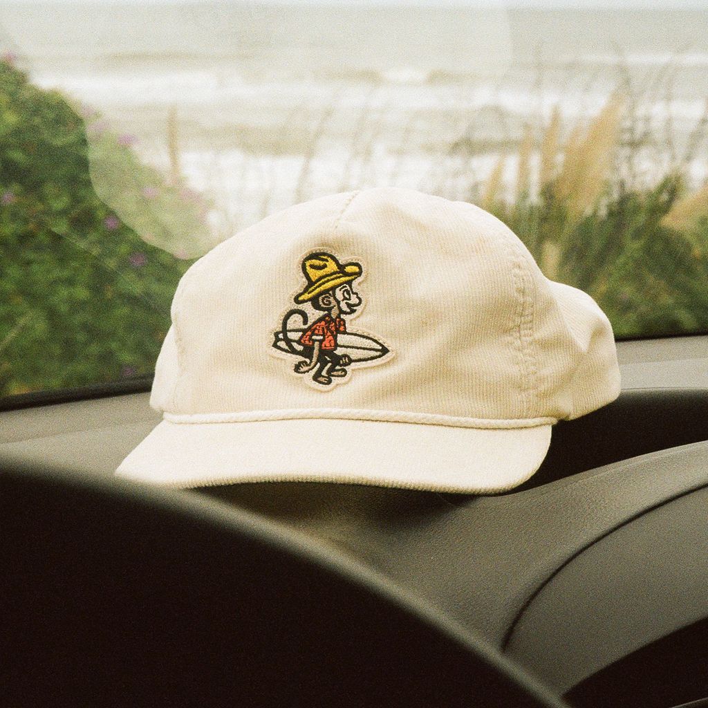 El Monito Surfs Snapback Hat- Off White Cord