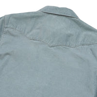 Banning Corduroy Long Sleeve Snapshirt- Iron Blue