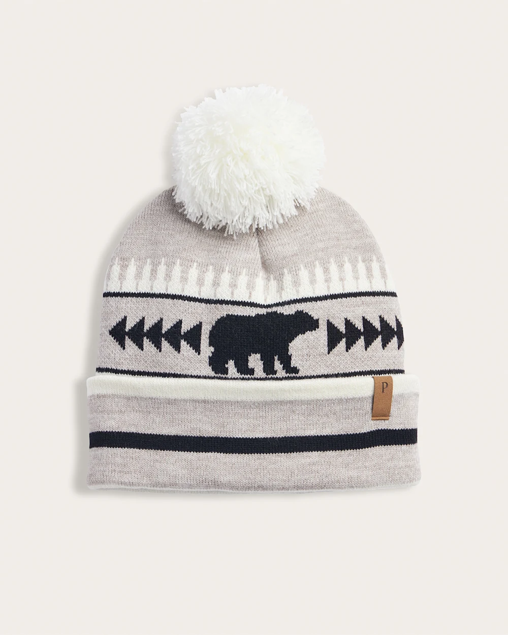 Retro Scene Beanie- Bear/Light Grey