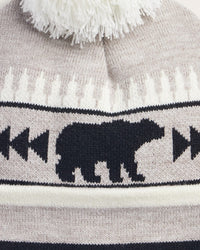 Retro Scene Beanie- Bear/Light Grey