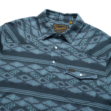 Ranchero Zango Jacquard Polo- Blue Shimmer