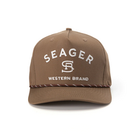 Branded Snapback Hat- Brown