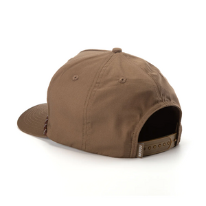 Branded Snapback Hat- Brown