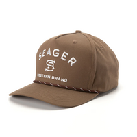 Branded Snapback Hat- Brown