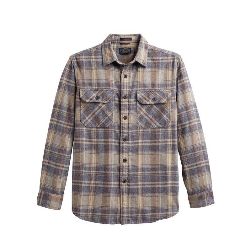 Burnside Flannel Shirt- Taupe/Charcoal/Ochre Plaid – Lone Star Dry Goods