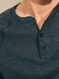 Cloud Long Sleeve Henley- Charcoal Heather