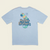 Chatty Bird Cotton T-Shirt- Dusty Blue